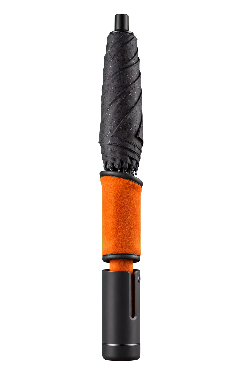 DRYROLL umbrella with an orange integrated protective sleeve